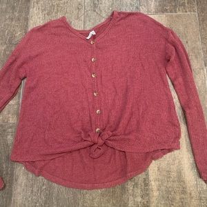 MUDD long sleeve button top